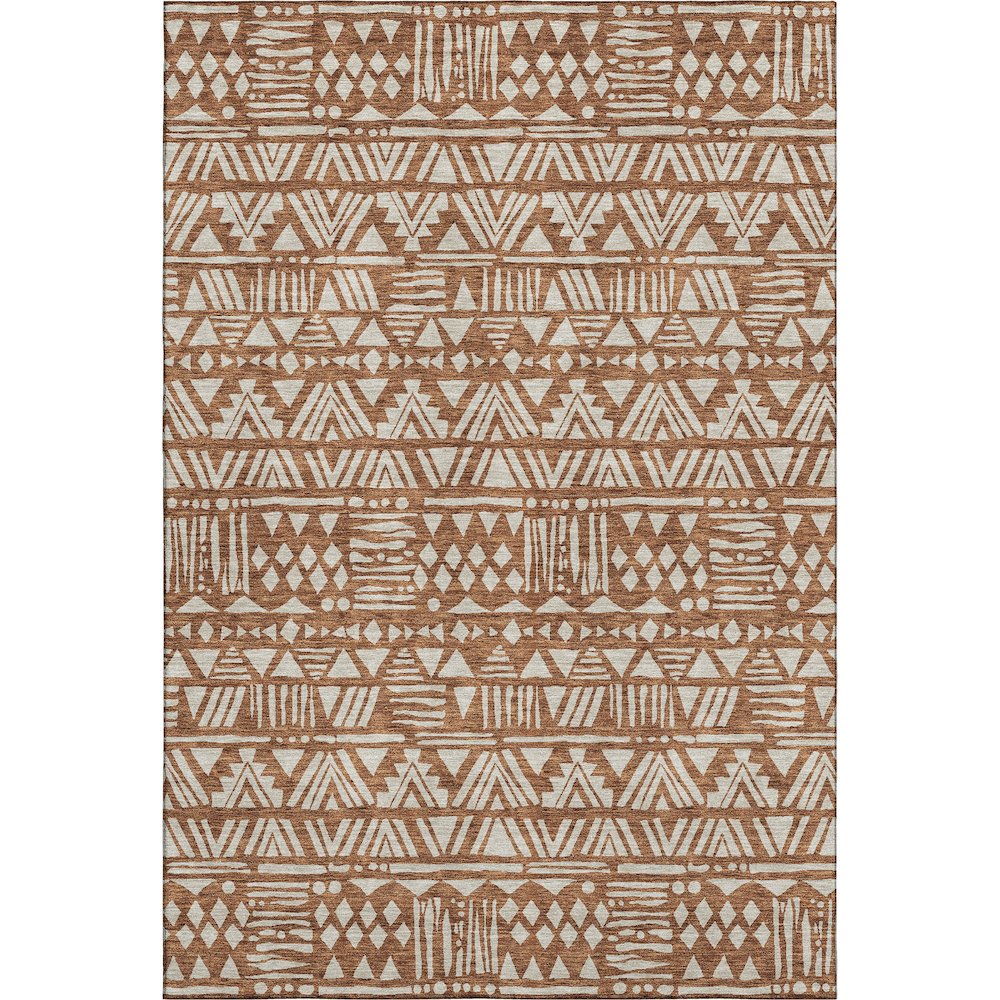 Premium Machine Washable Mayfield AMF907 Terracotta 10' x 14' Rug. Picture 1