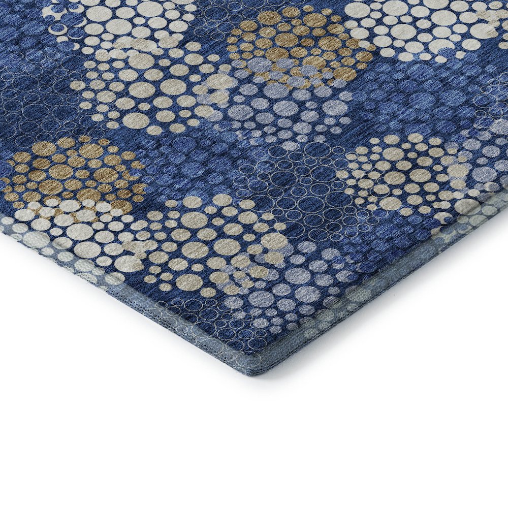 Premium Machine Washable Mayfield AMF908 Navy 8' x 8' Round Rug. Picture 3