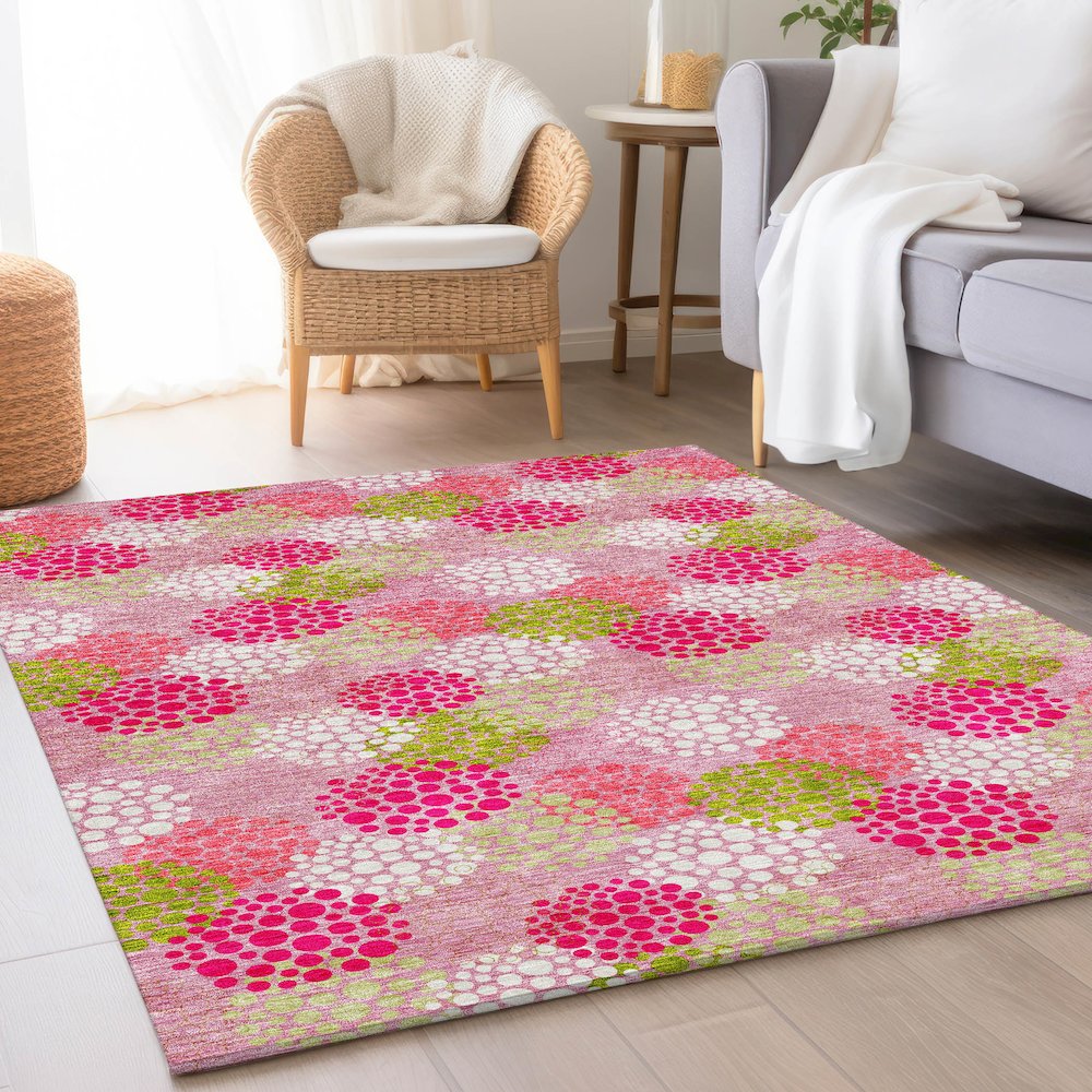 Premium Machine Washable Mayfield AMF908 Pink 10' x 14' Rug. Picture 5