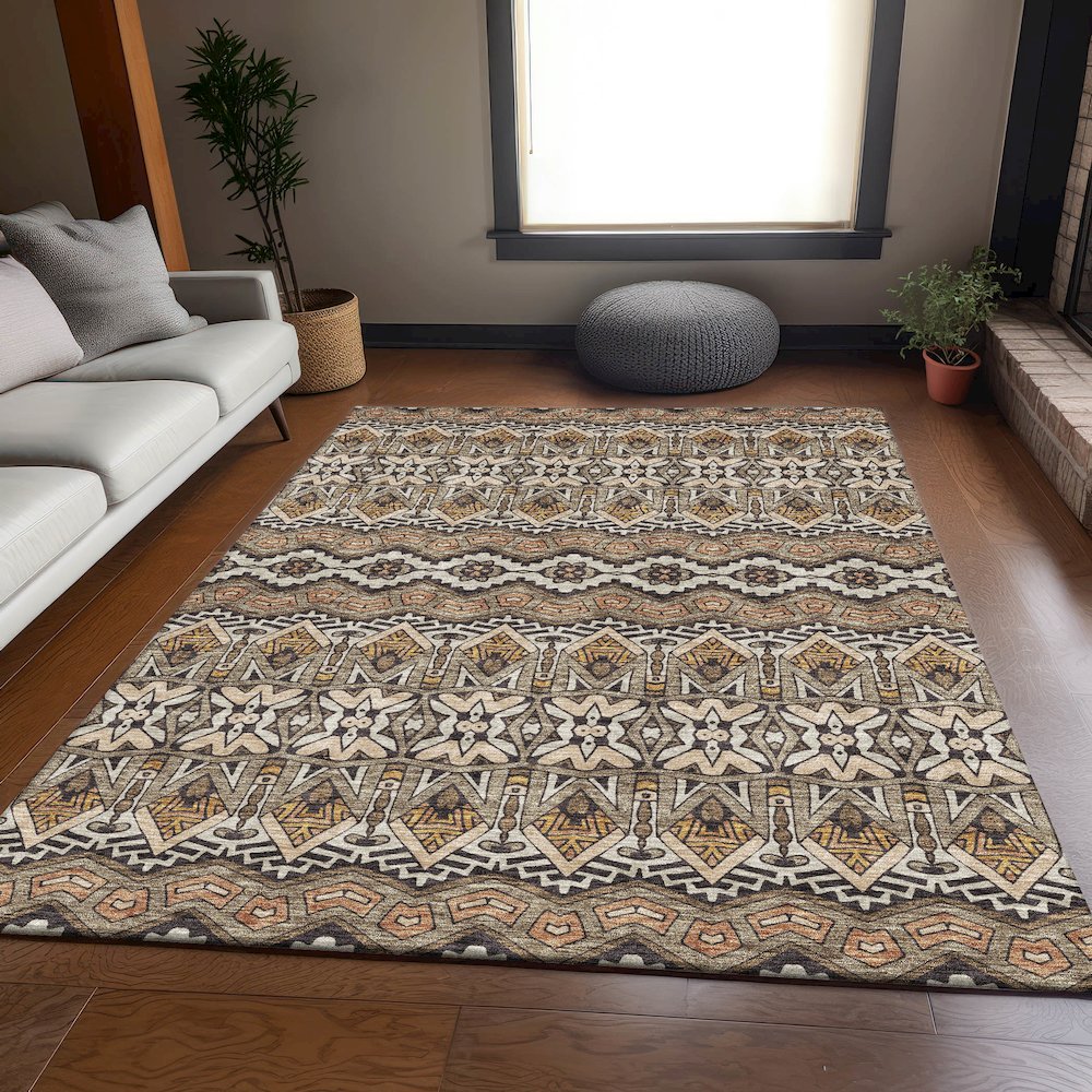 Premium Machine Washable Mayfield AMF909 Taupe 10' x 14' Rug. Picture 6