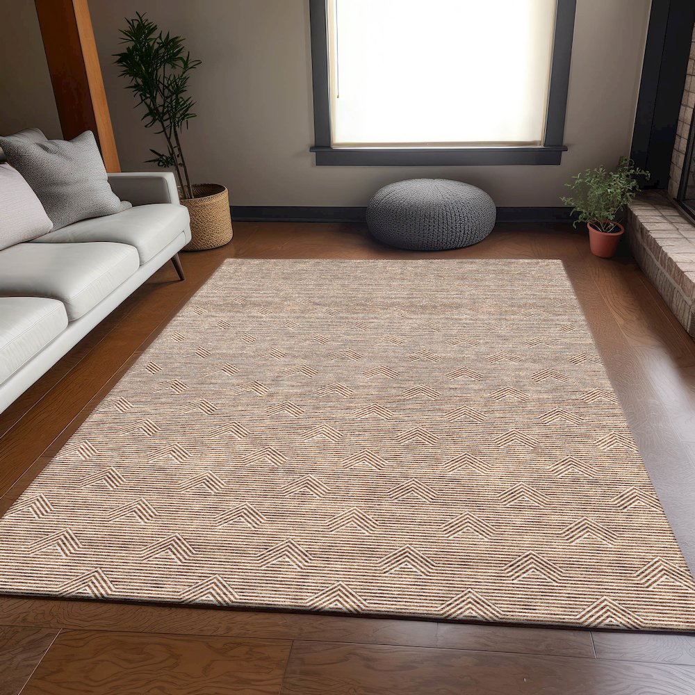Premium Machine Washable Mayfield AMF910 Paprika 10' x 14' Rug. Picture 6