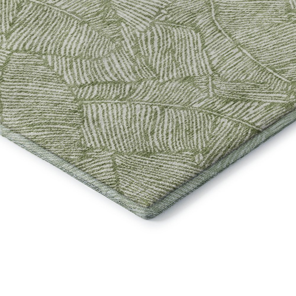 Premium Machine Washable Mayfield AMF913 Green 8' x 8' Round Rug. Picture 3