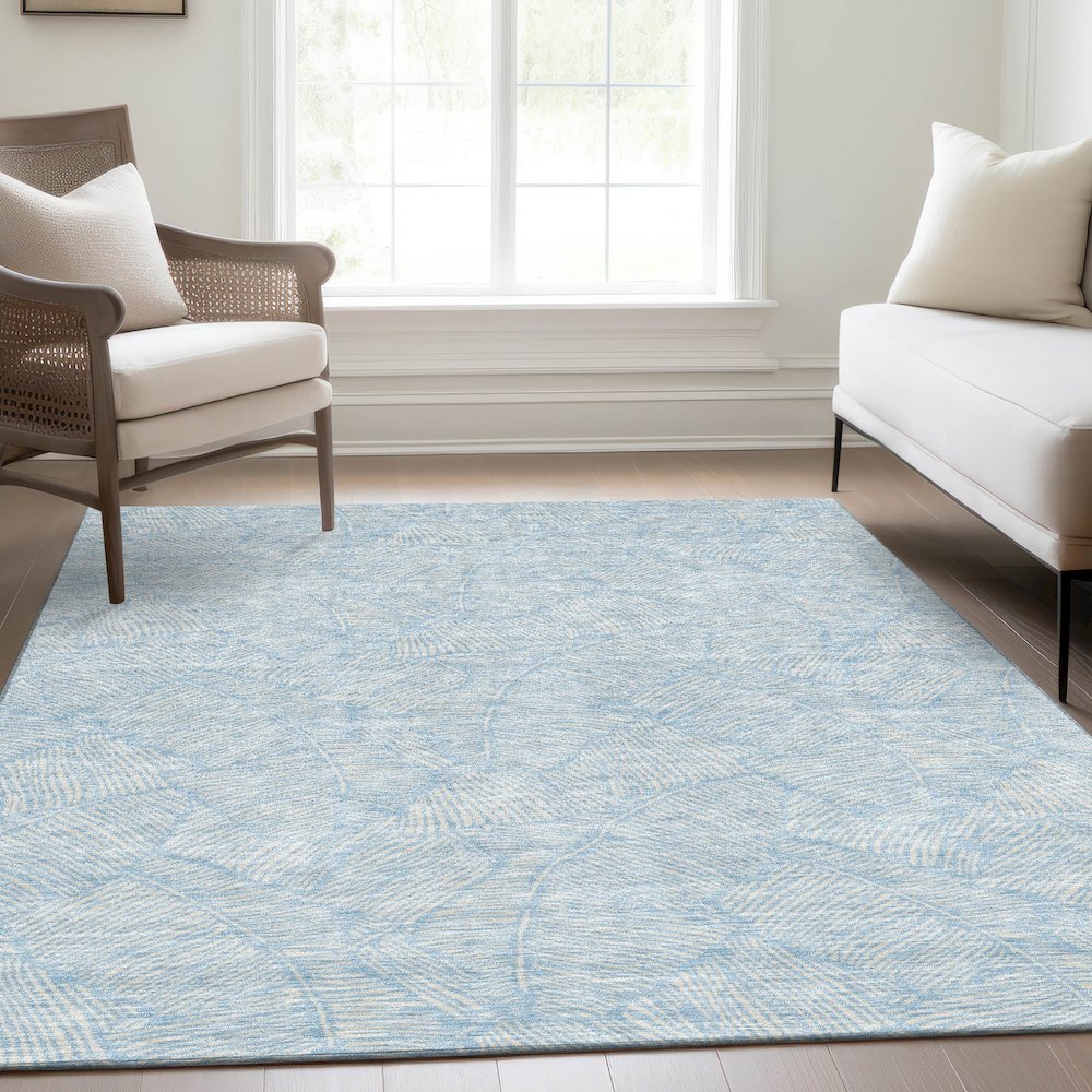 Premium Machine Washable Mayfield AMF913 Sky 10' x 14' Rug. Picture 6