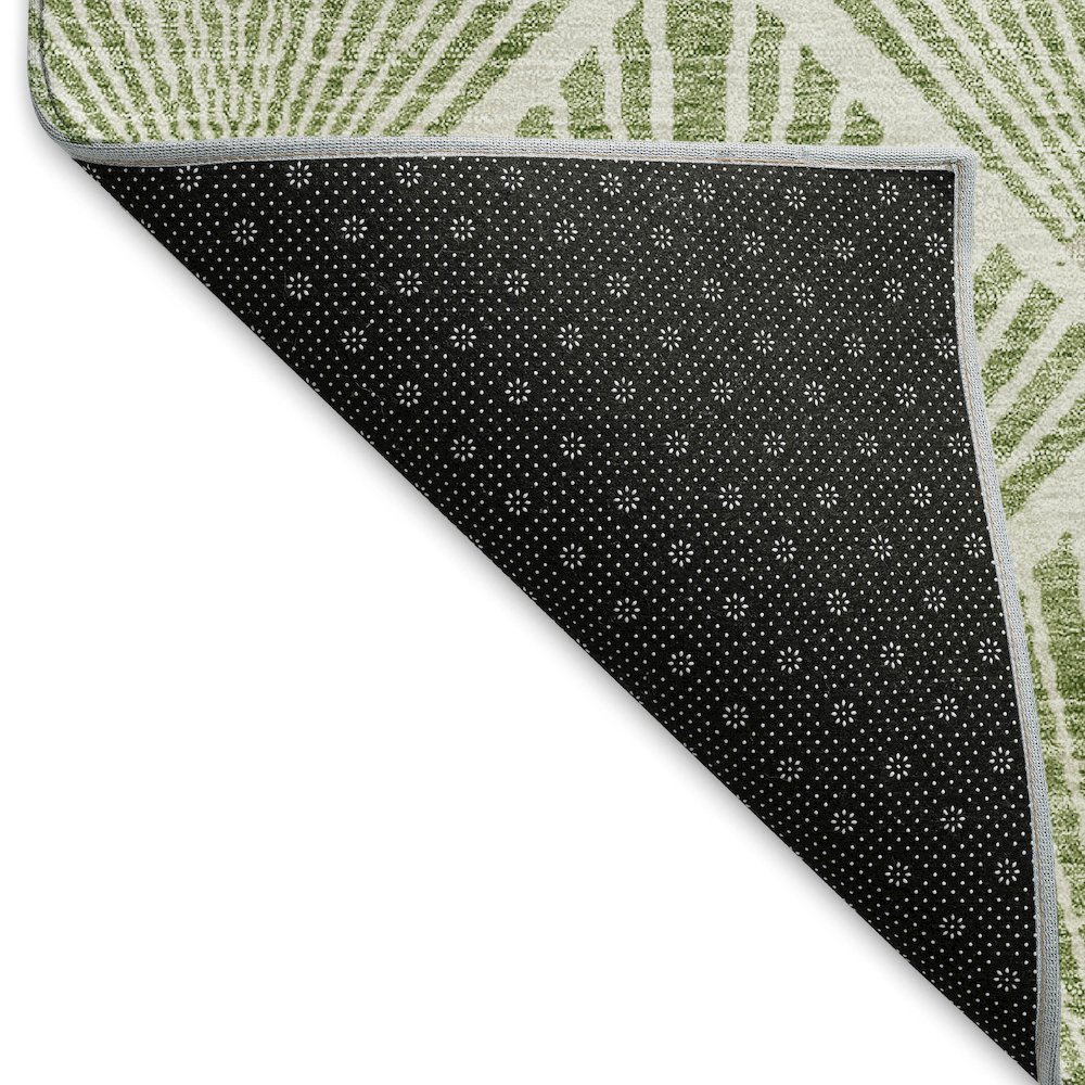 Premium Machine Washable Mayfield AMF914 Green 8' x 8' Round Rug. Picture 2