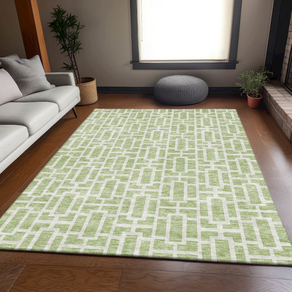 Premium Machine Washable Mayfield AMF916 Aloe 10' x 14' Rug. Picture 6