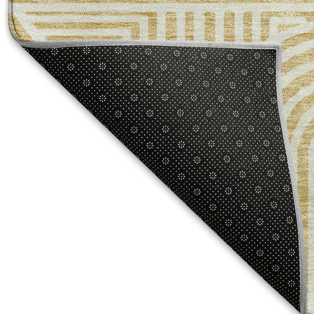 Premium Machine Washable Mayfield AMF917 Gold 8' x 8' Round Rug. Picture 2