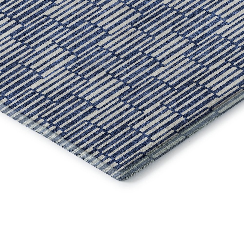 Premium Machine Washable Mayfield AMF918 Navy 8' x 8' Round Rug. Picture 3