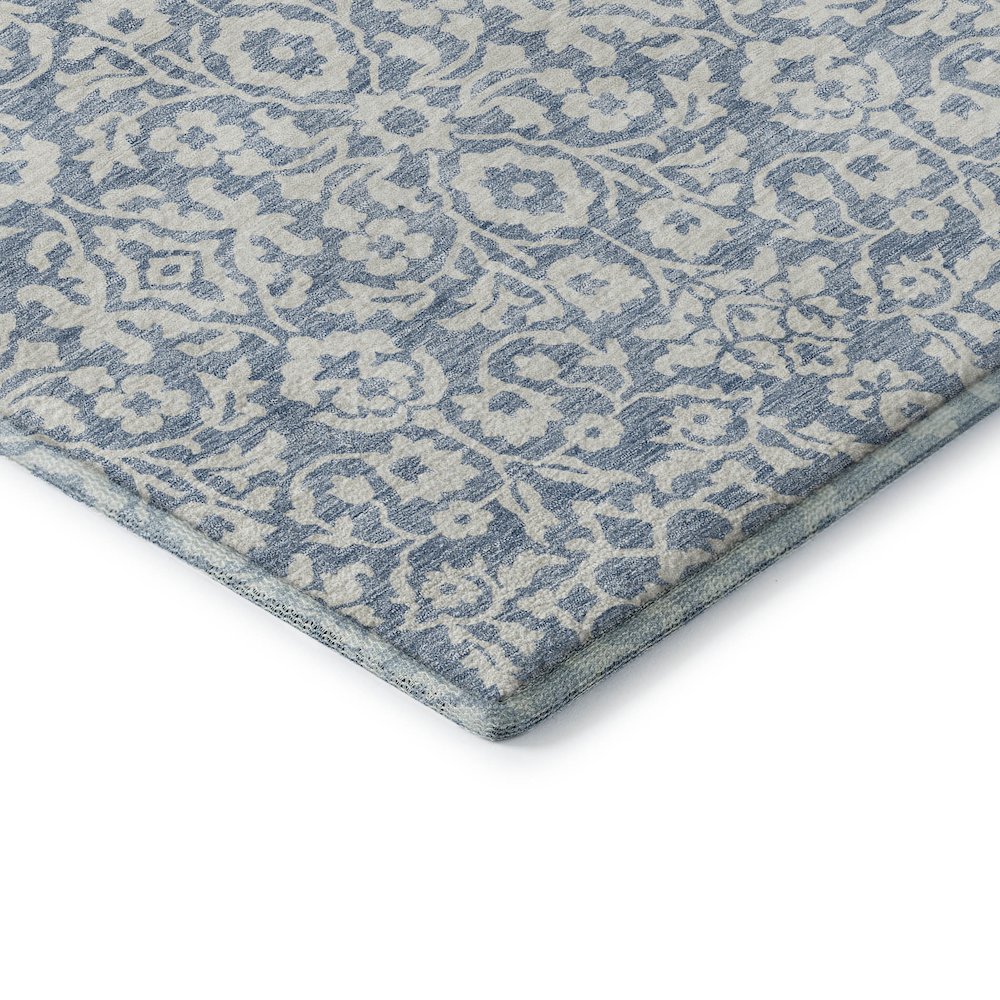 Premium Machine Washable Mayfield AMF920 Denim 8' x 8' Round Rug. Picture 3
