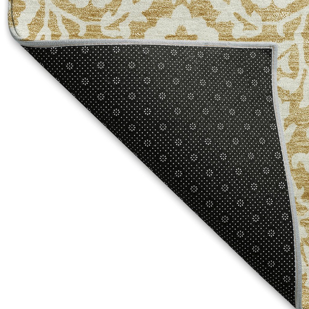 Premium Machine Washable Mayfield AMF920 Gold 8' x 8' Round Rug. Picture 2