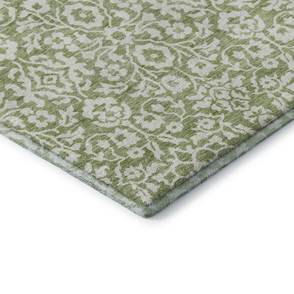 Premium Machine Washable Mayfield AMF920 Green 8' x 8' Round Rug. Picture 3