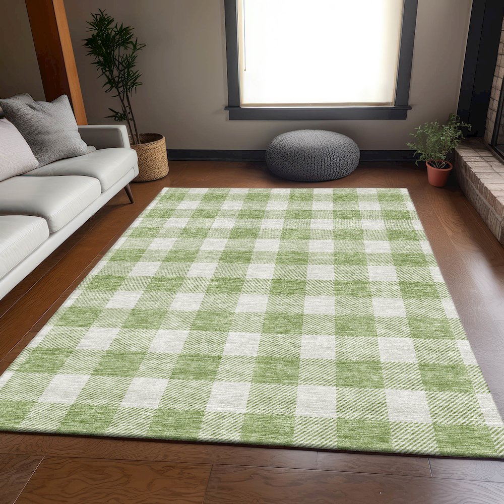 Premium Machine Washable Mayfield AMF923 Aloe 10' x 14' Rug. Picture 6