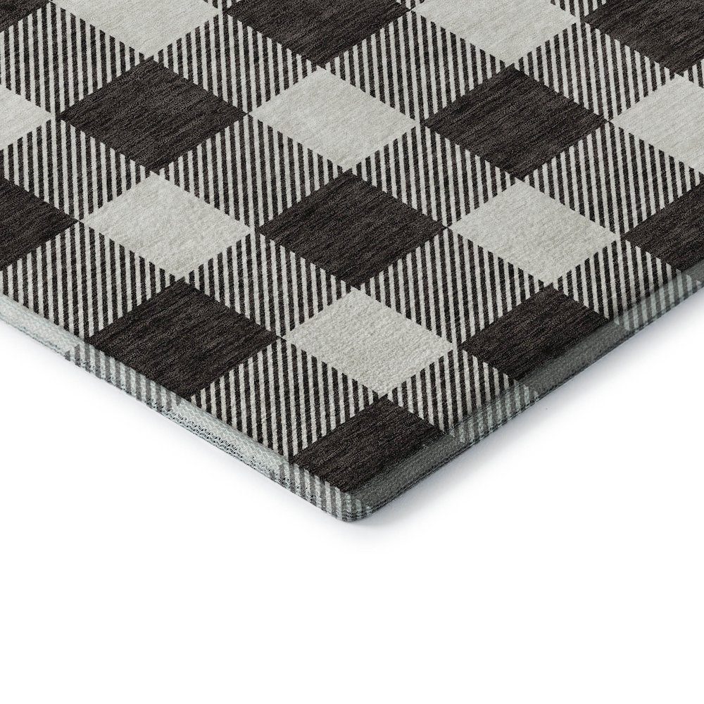 Premium Machine Washable Mayfield AMF923 Black 8' x 8' Round Rug. Picture 3