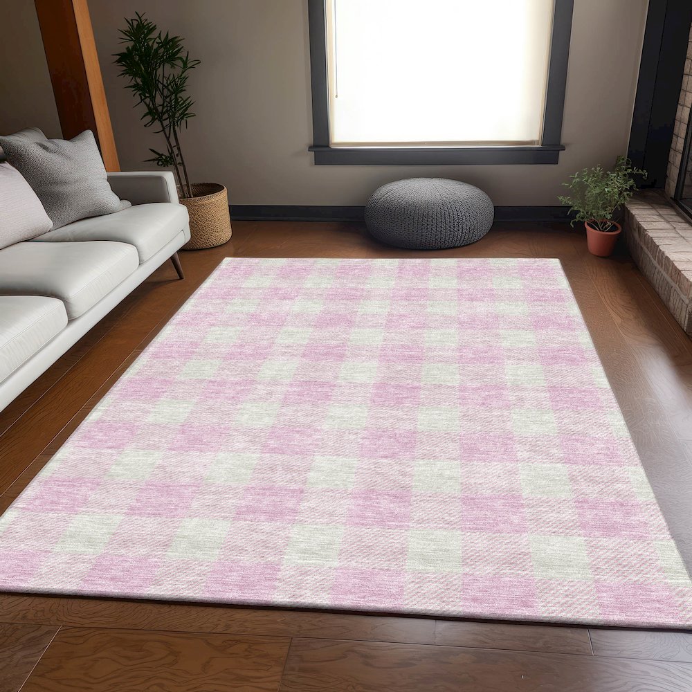 Premium Machine Washable Mayfield AMF923 Pink 10' x 14' Rug. Picture 6