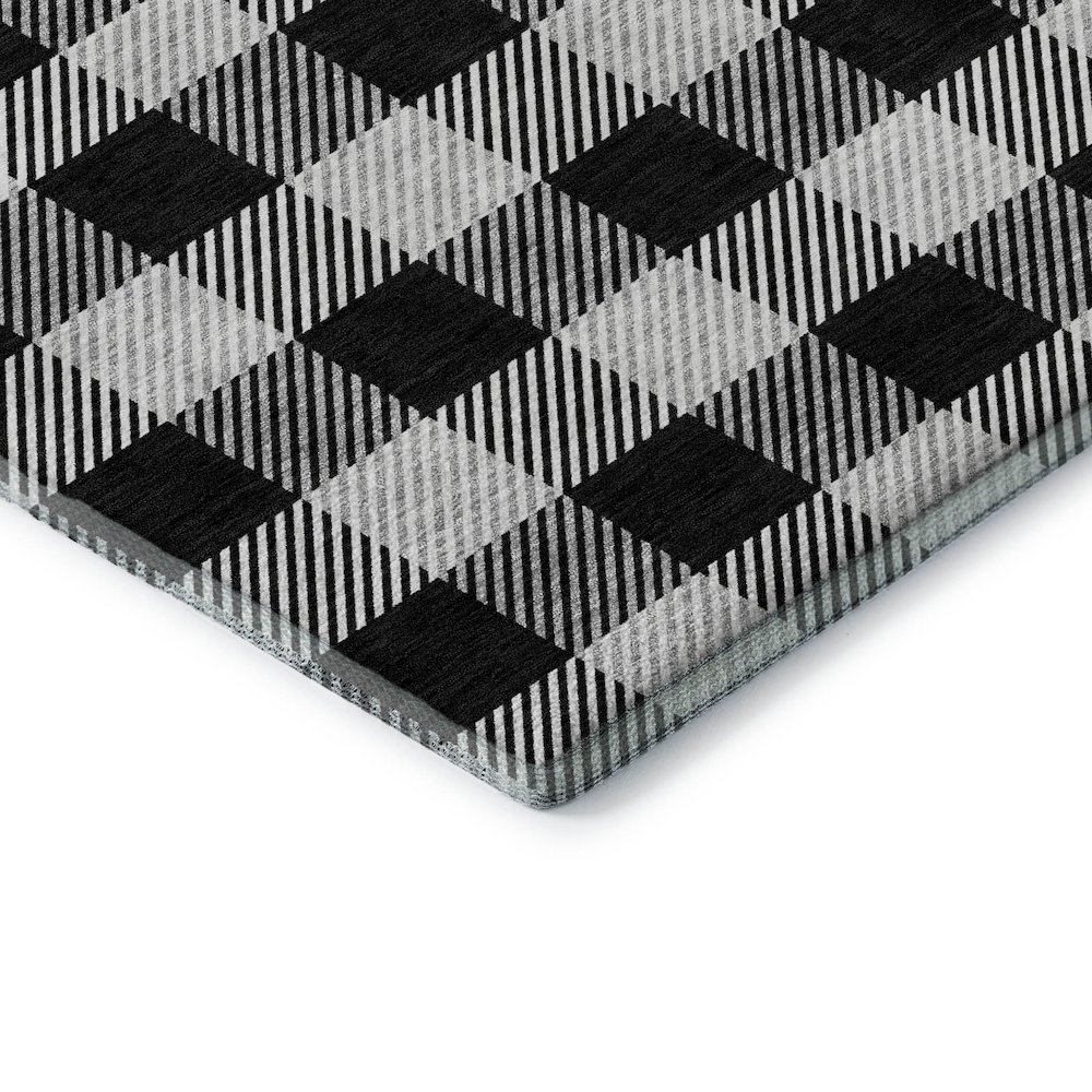 Premium Machine Washable Mayfield AMF924 Black 8' x 8' Round Rug. Picture 3