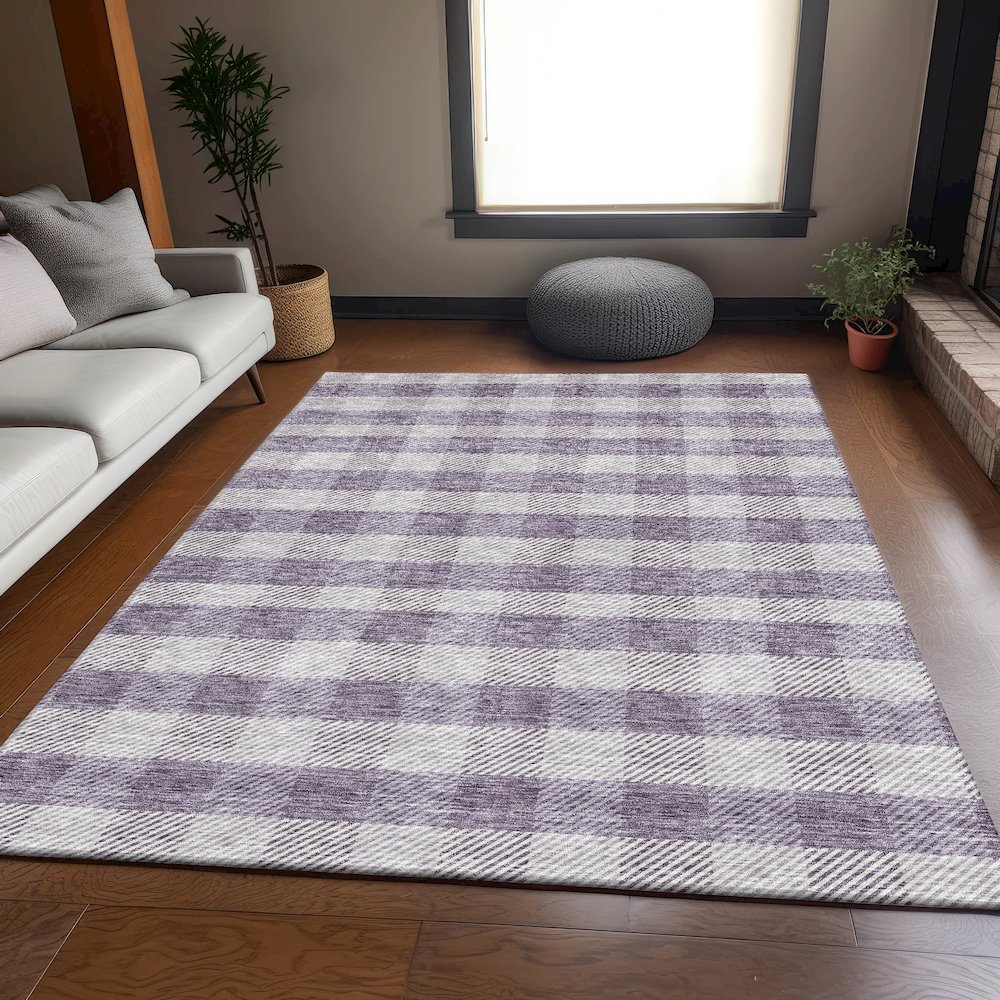 Premium Machine Washable Mayfield AMF924 Lavender 10' x 14' Rug. Picture 6