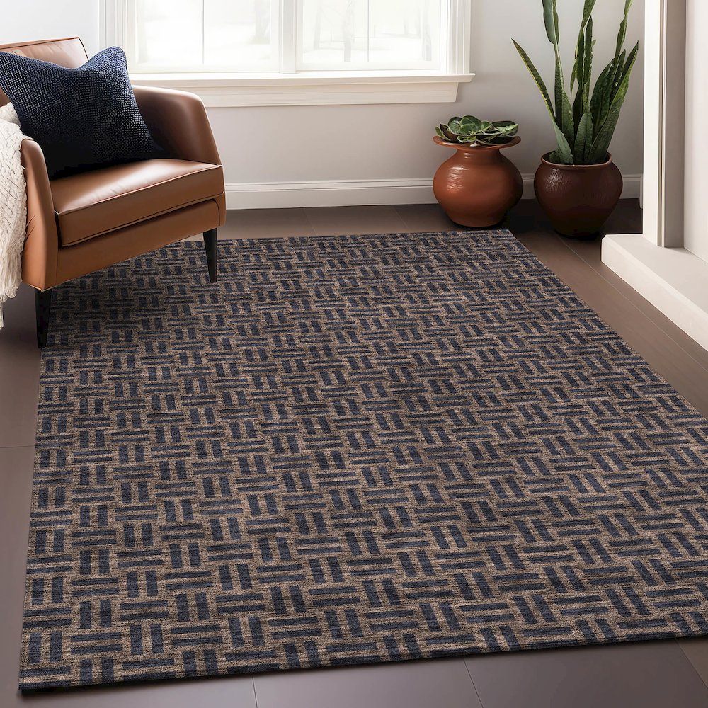 Premium Machine Washable Mayfield AMF925 Chocolate 10' x 14' Rug. Picture 5