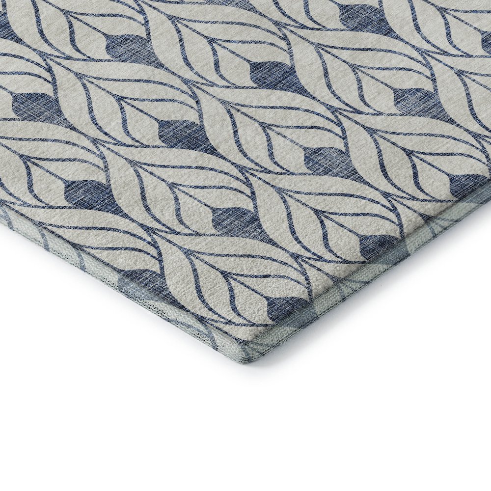 Premium Machine Washable Mayfield AMF927 Blue 8' x 8' Round Rug. Picture 3