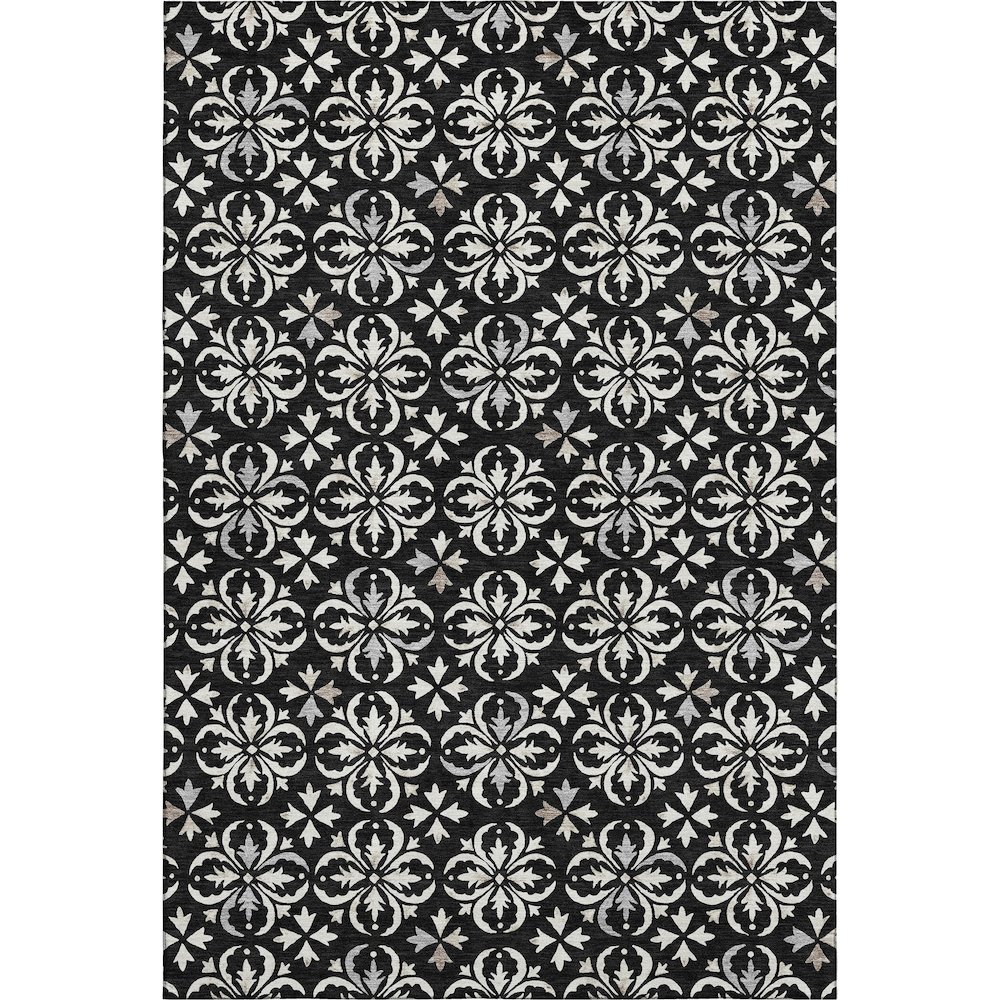 Premium Machine Washable Mayfield AMF930 Black 10' x 14' Rug. Picture 1