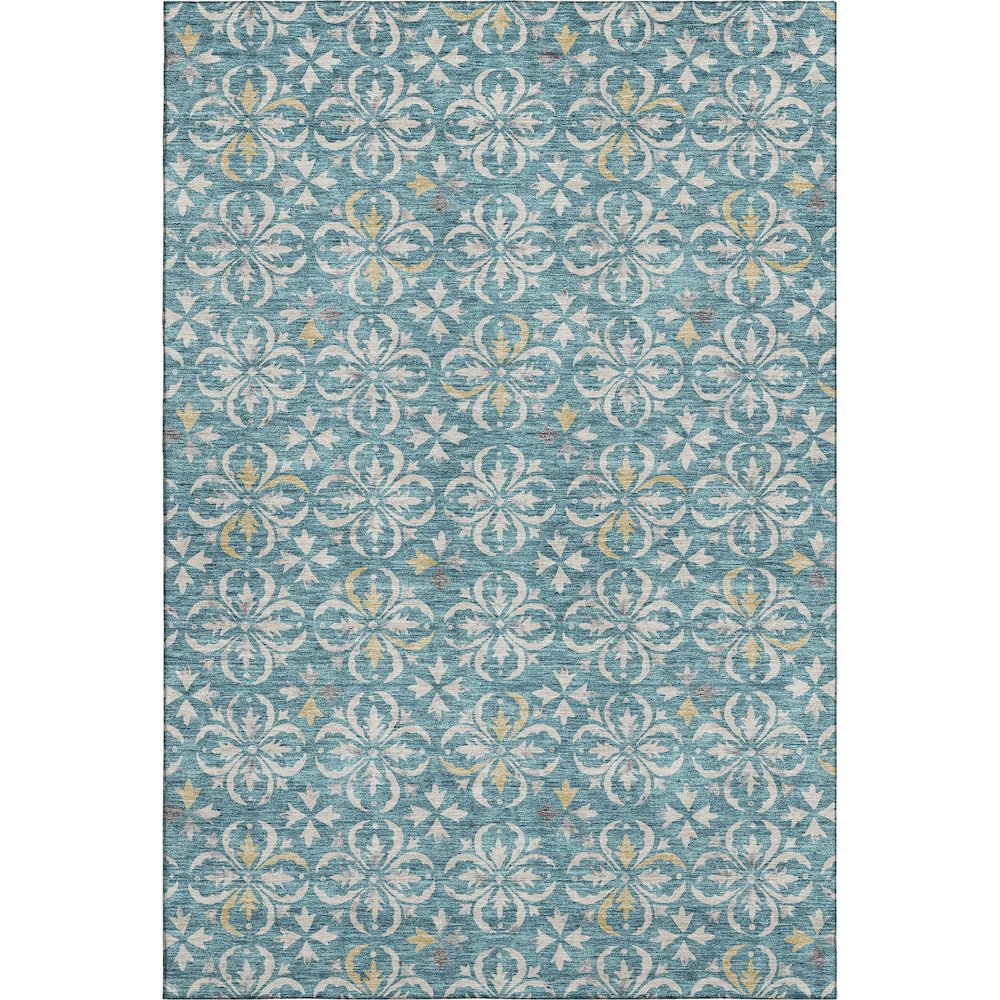 Premium Machine Washable Mayfield AMF930 Teal 10' x 14' Rug. Picture 1