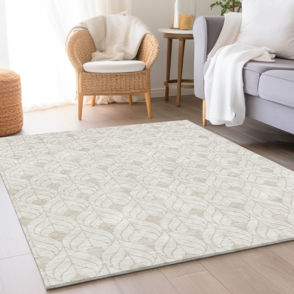 Premium Machine Washable Mayfield AMF931 Ivory 10' x 14' Rug. Picture 5