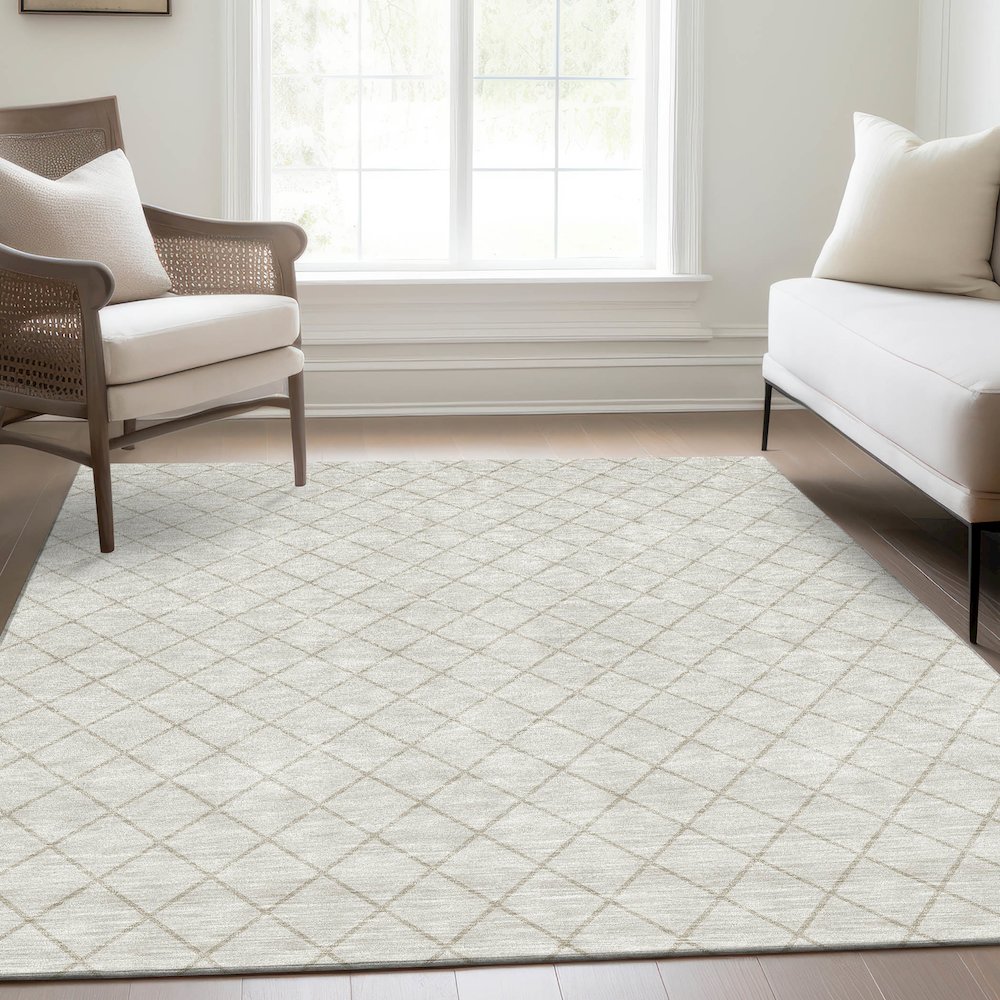 Premium Machine Washable Mayfield AMF932 Ivory 10' x 14' Rug. Picture 6