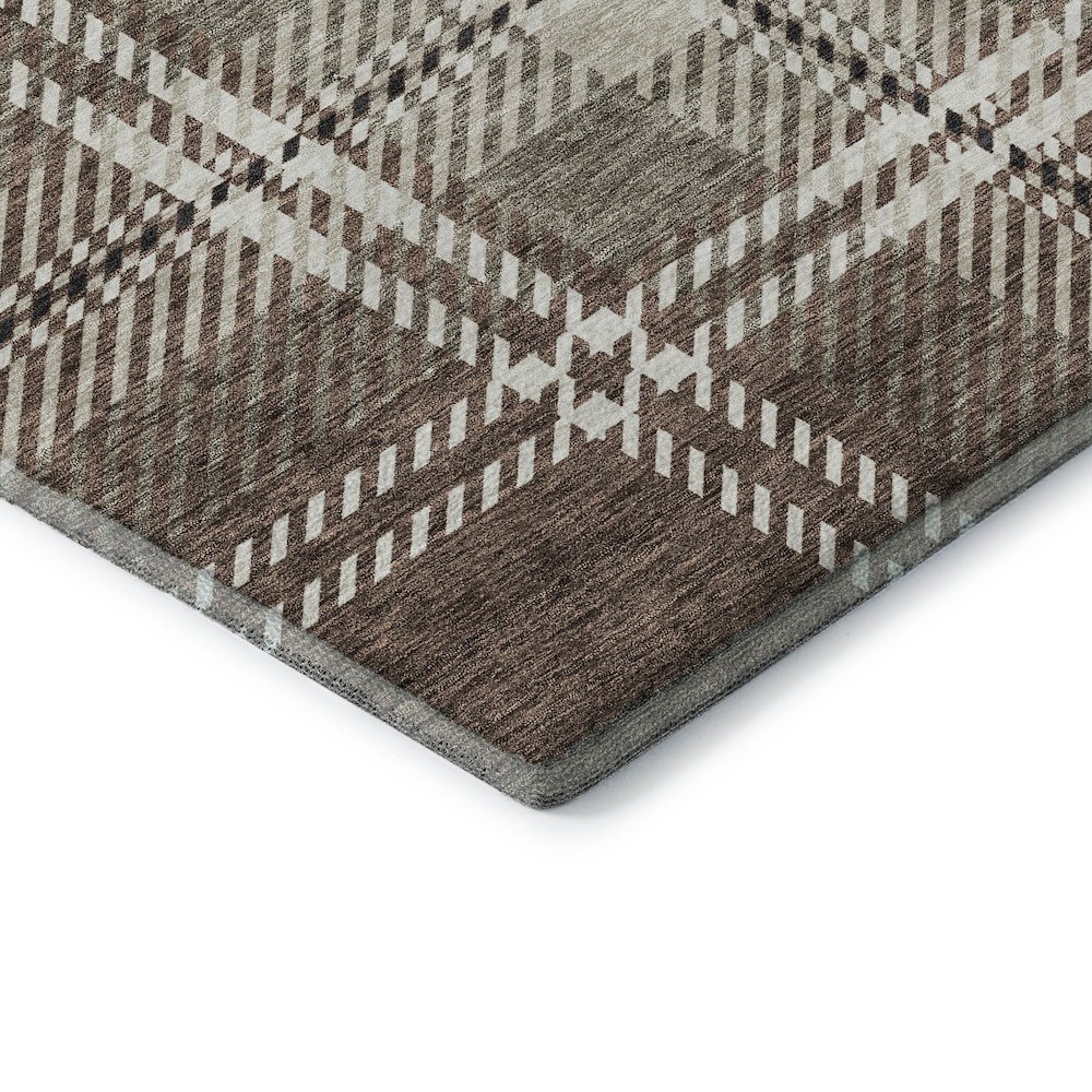 Premium Machine Washable Mayfield AMF935 Brown 8' x 8' Round Rug. Picture 3