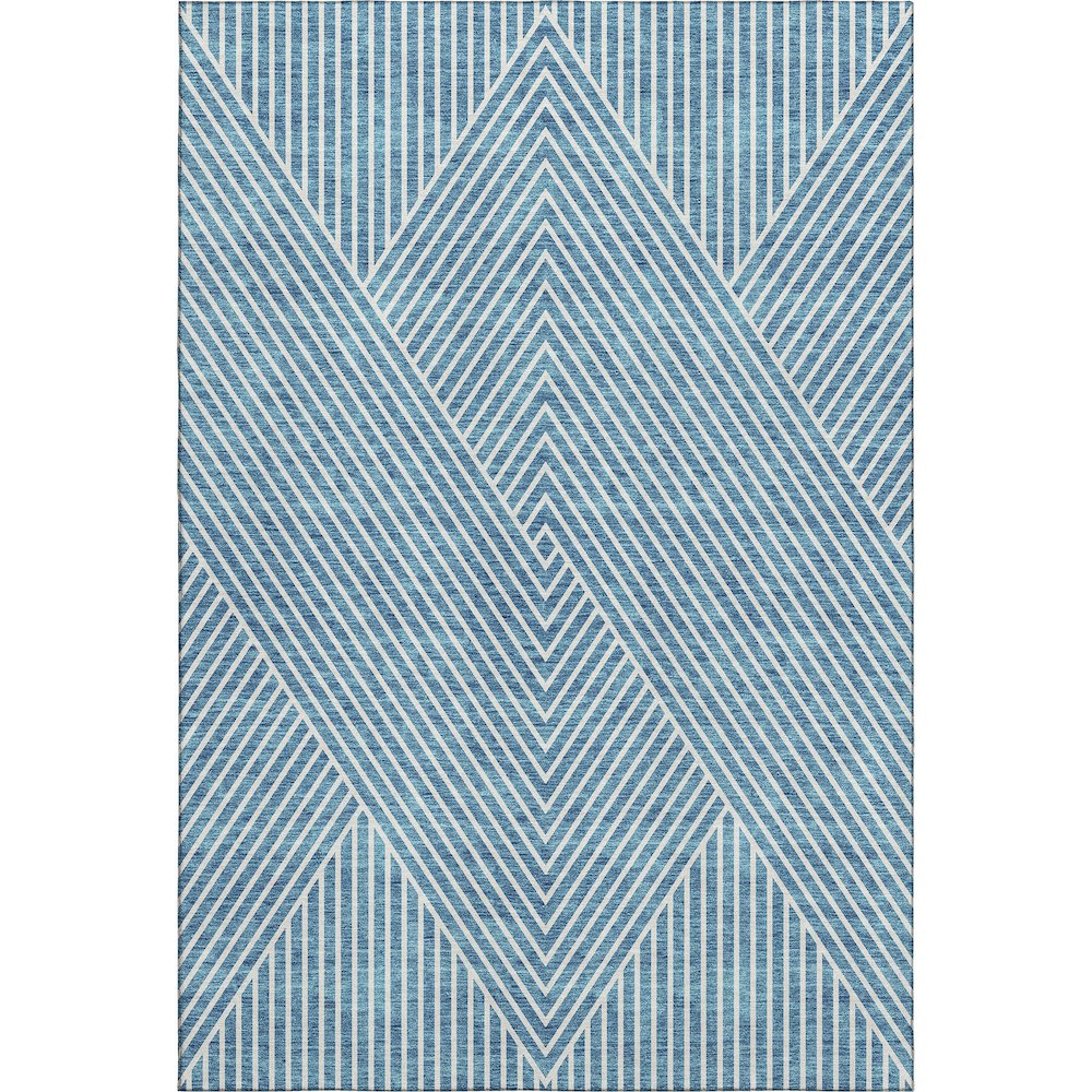 Premium Machine Washable Mayfield AMF937 Teal 10' x 14' Rug. Picture 1