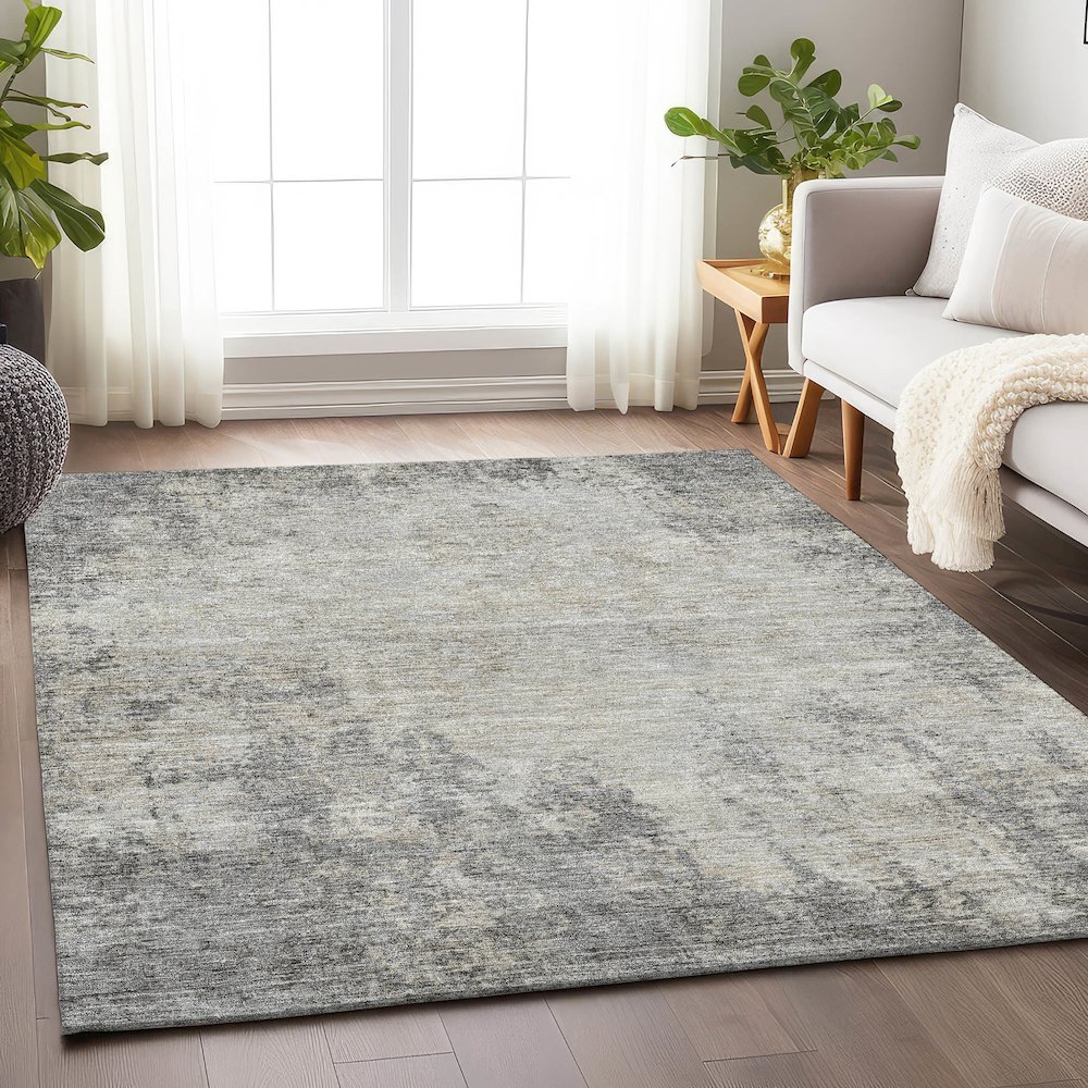 Premium Machine Washable Mayfield AMF940 Gray 10' x 14' Rug. Picture 5