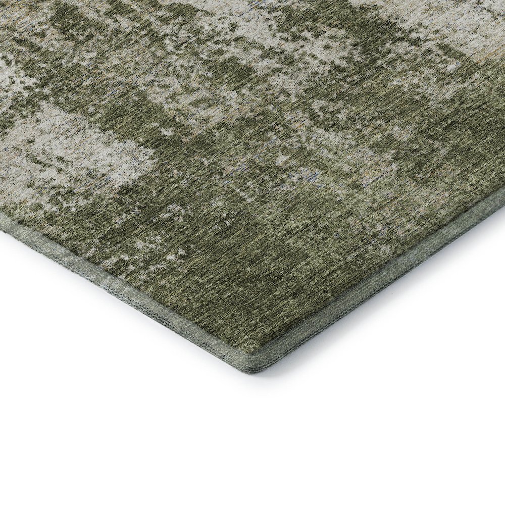 Premium Machine Washable Mayfield AMF940 Olive 8' x 8' Round Rug. Picture 3