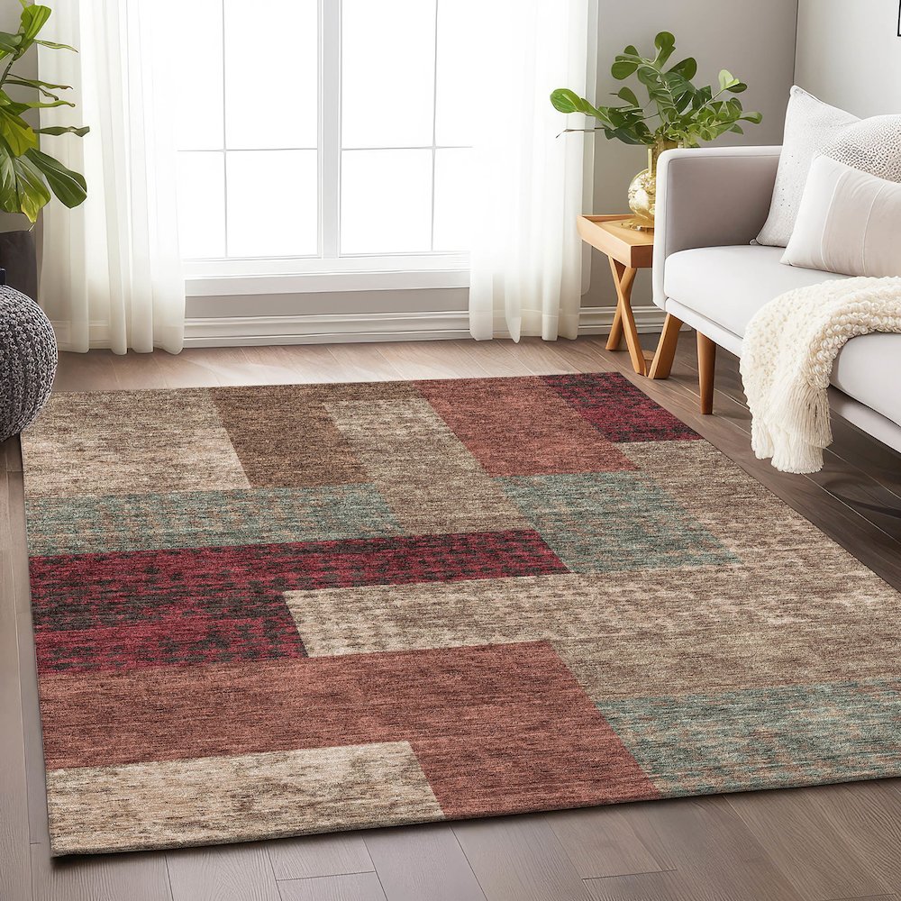 Premium Machine Washable Mayfield AMF941 Mocha 10' x 14' Rug. Picture 5