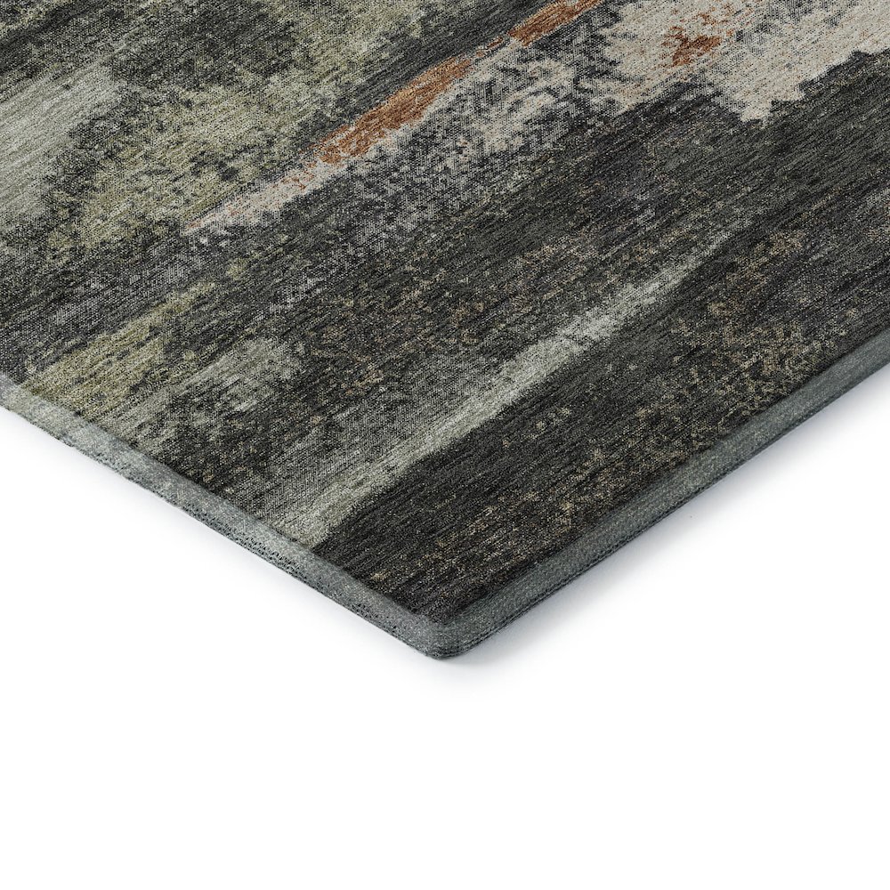 Premium Machine Washable Mayfield AMF942 Charcoal 8' x 8' Round Rug. Picture 3