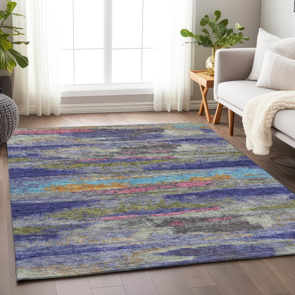 Premium Machine Washable Mayfield AMF942 Lavender 10' x 14' Rug. Picture 5