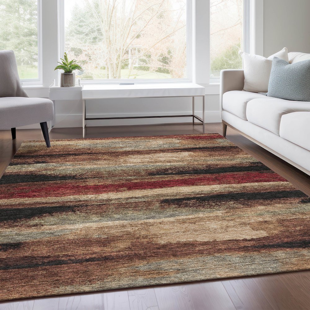Premium Machine Washable Mayfield AMF942 Mocha 10' x 14' Rug. Picture 6