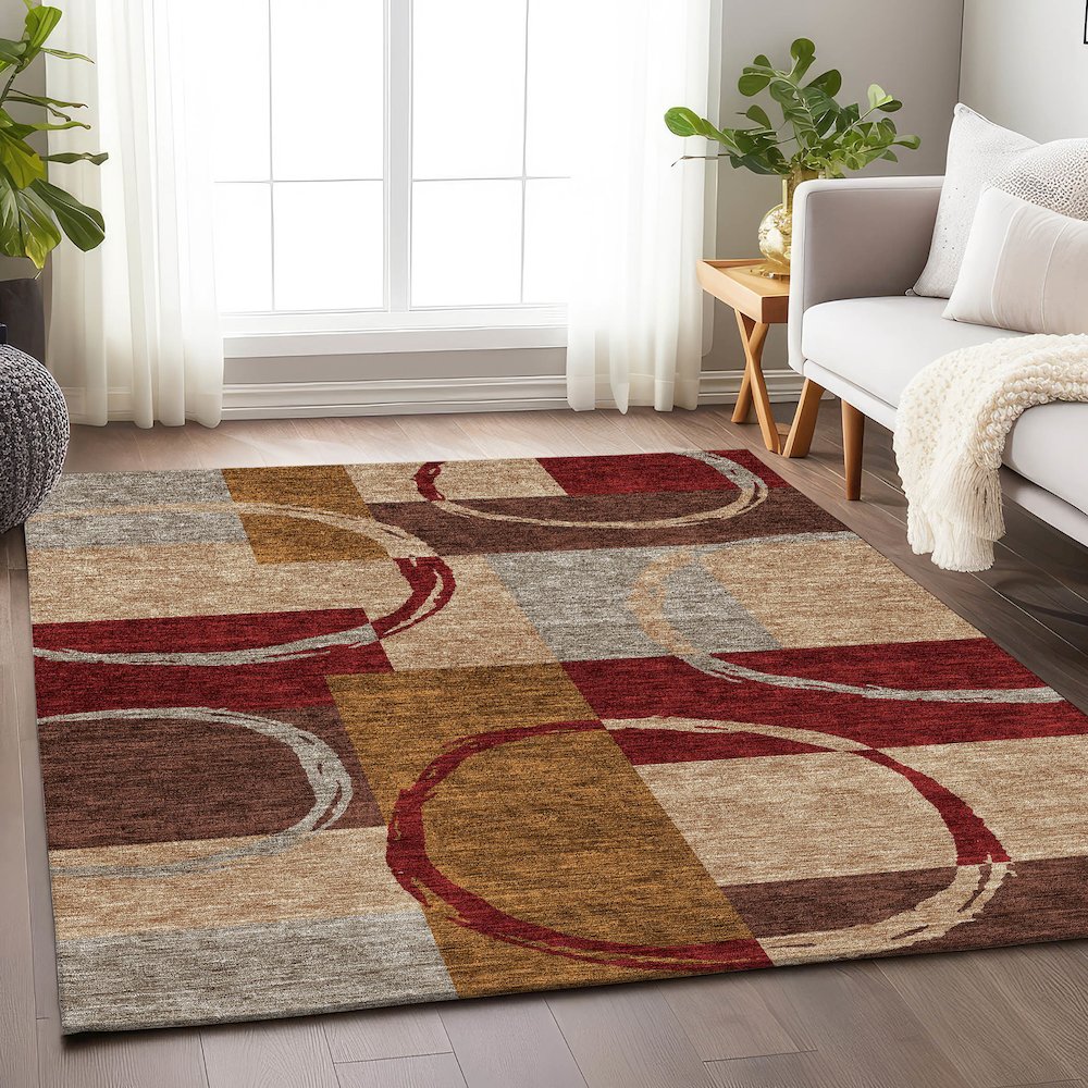 Premium Machine Washable Mayfield AMF943 Wheat 10' x 14' Rug. Picture 5