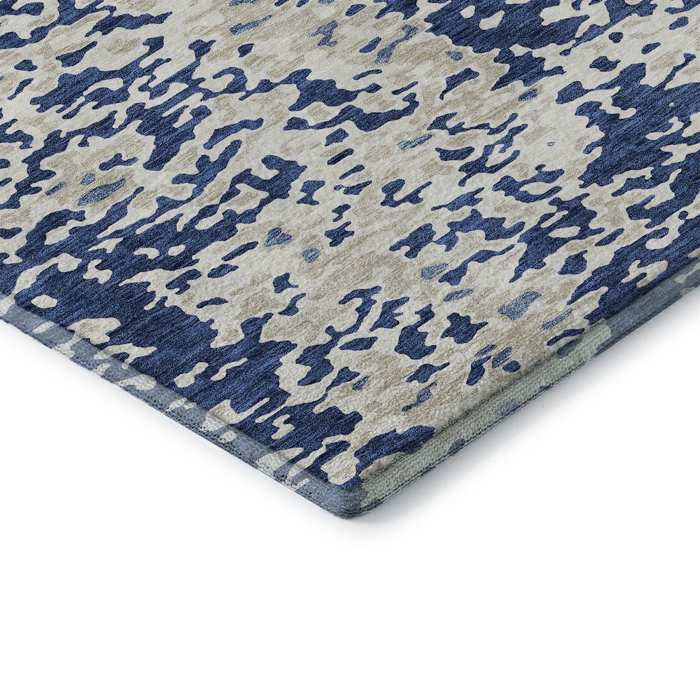 Premium Machine Washable Mayfield AMF944 Navy 8' x 8' Round Rug. Picture 3