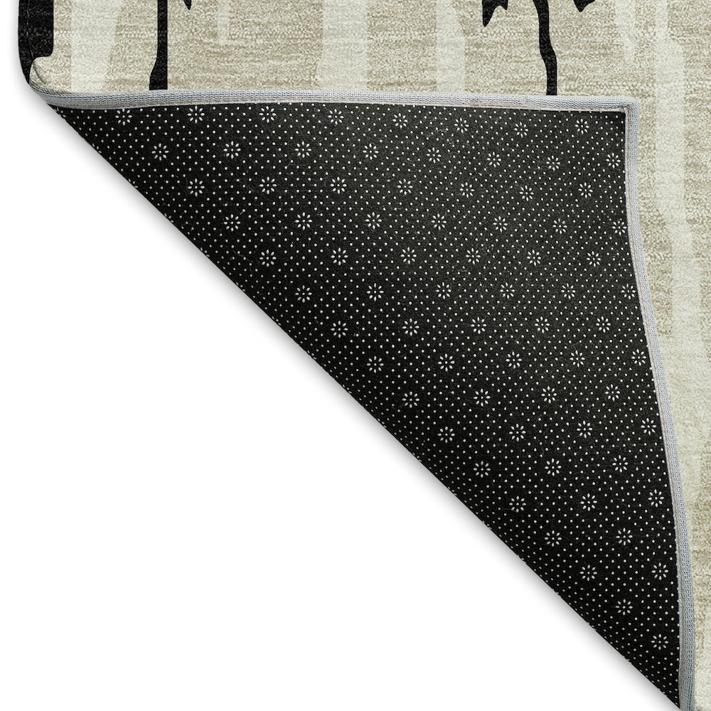 Premium Machine Washable Mayfield AMF945 Black 8' x 8' Round Rug. Picture 2
