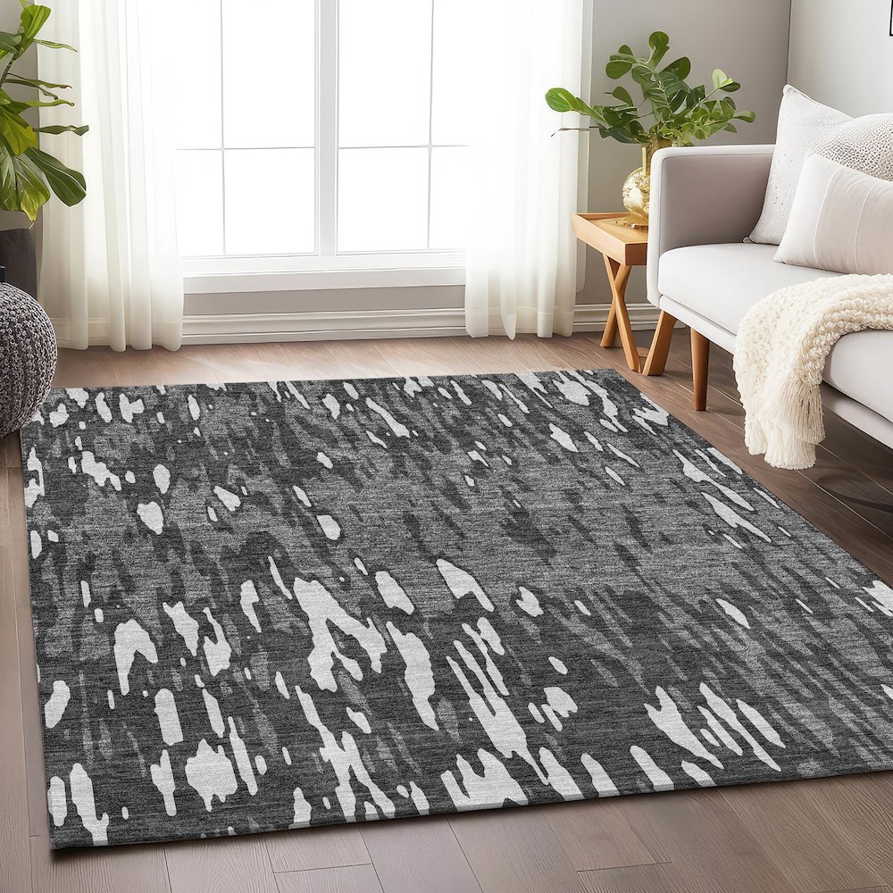Premium Machine Washable Mayfield AMF945 Gray 10' x 14' Rug. Picture 5