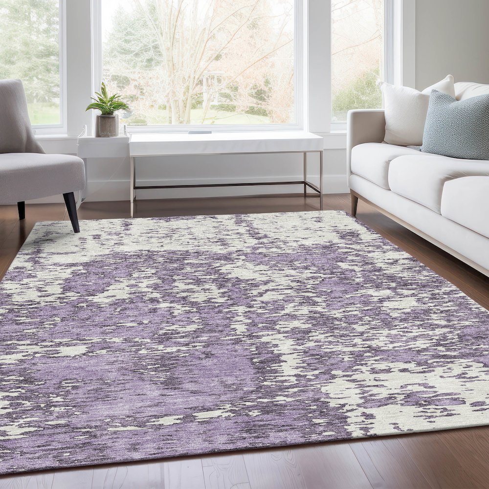 Premium Machine Washable Mayfield AMF946 Lavender 10' x 14' Rug. Picture 6