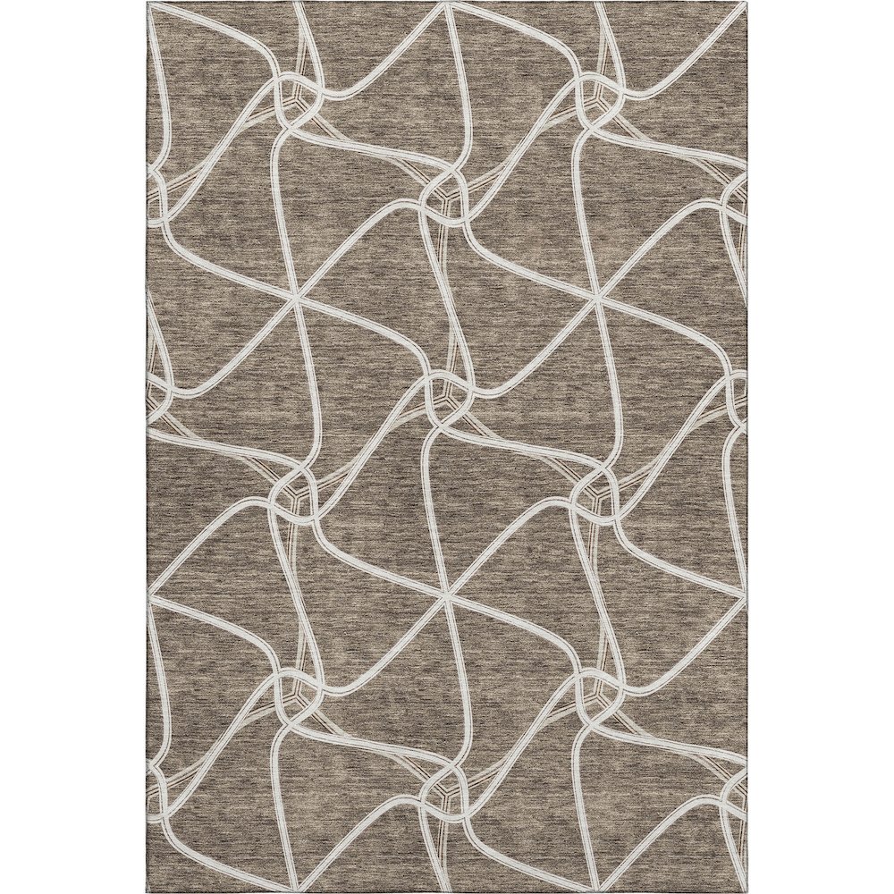 Premium Machine Washable Mayfield AMF948 Brown 10' x 14' Rug. Picture 1
