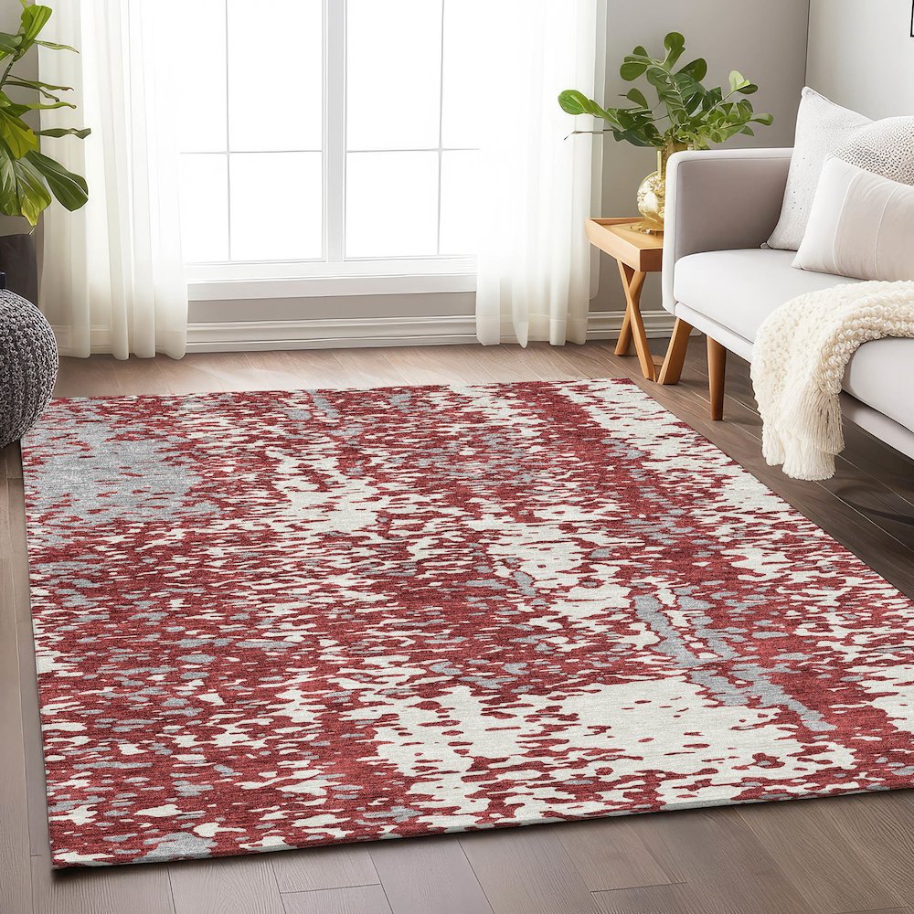 Premium Machine Washable Mayfield AMF949 Garnet 10' x 14' Rug. Picture 5