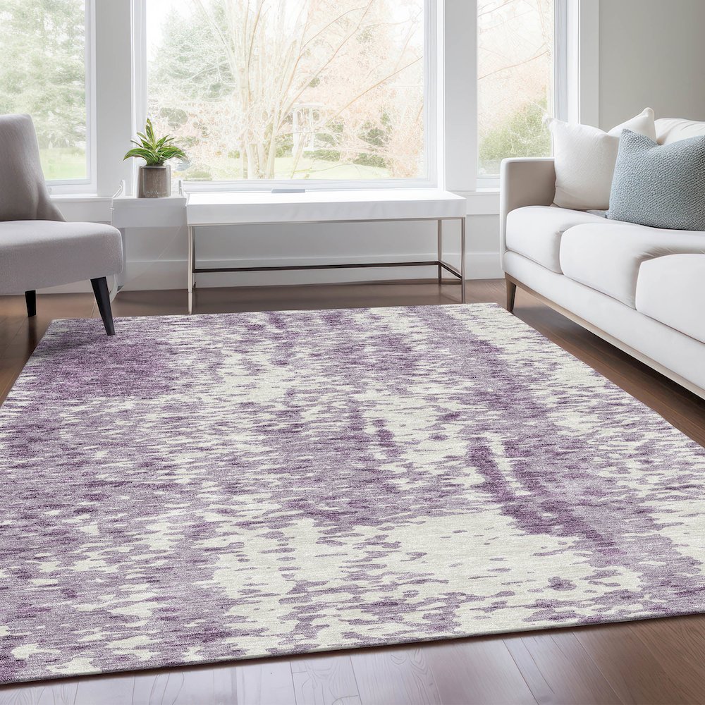 Premium Machine Washable Mayfield AMF949 Lavender 10' x 14' Rug. Picture 6