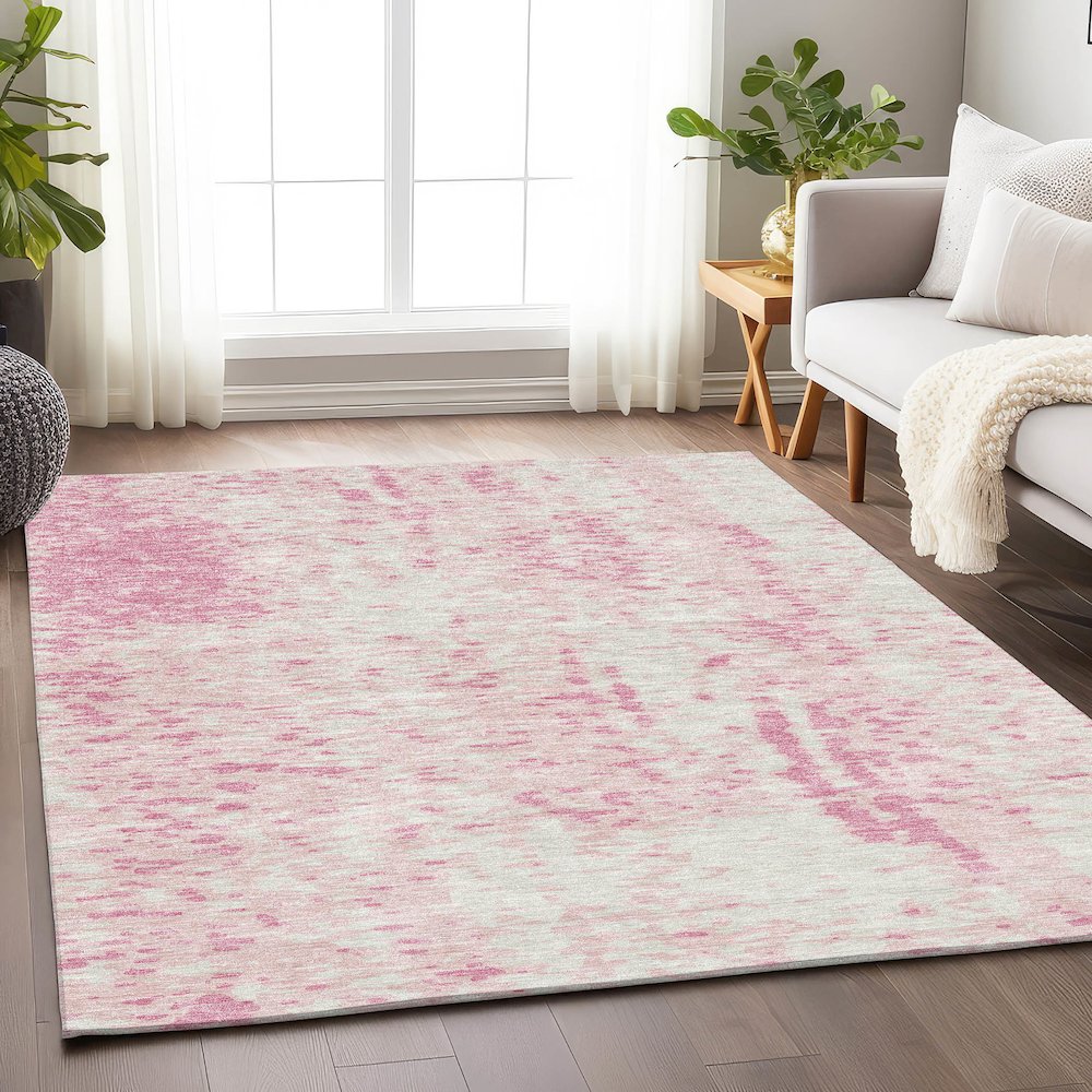 Premium Machine Washable Mayfield AMF949 Pink 10' x 14' Rug. Picture 5