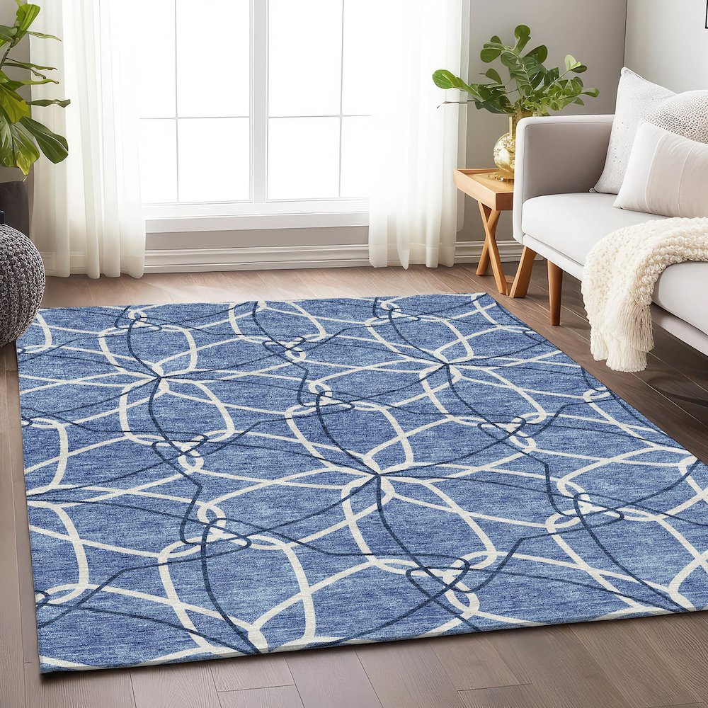 Premium Machine Washable Mayfield AMF950 Denim 10' x 14' Rug. Picture 5
