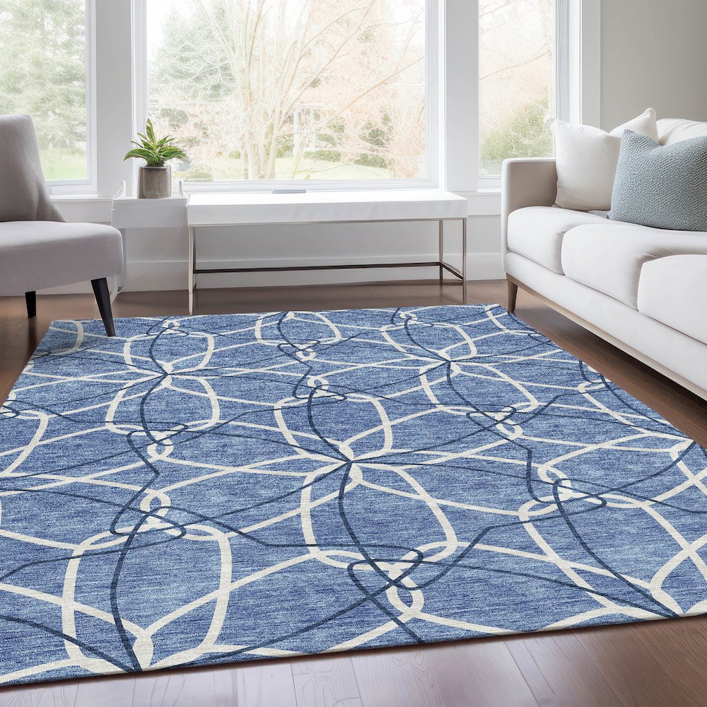 Premium Machine Washable Mayfield AMF950 Denim 10' x 14' Rug. Picture 6