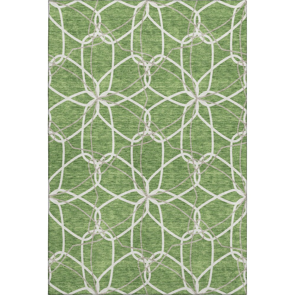 Premium Machine Washable Mayfield AMF950 Green 10' x 14' Rug. Picture 1