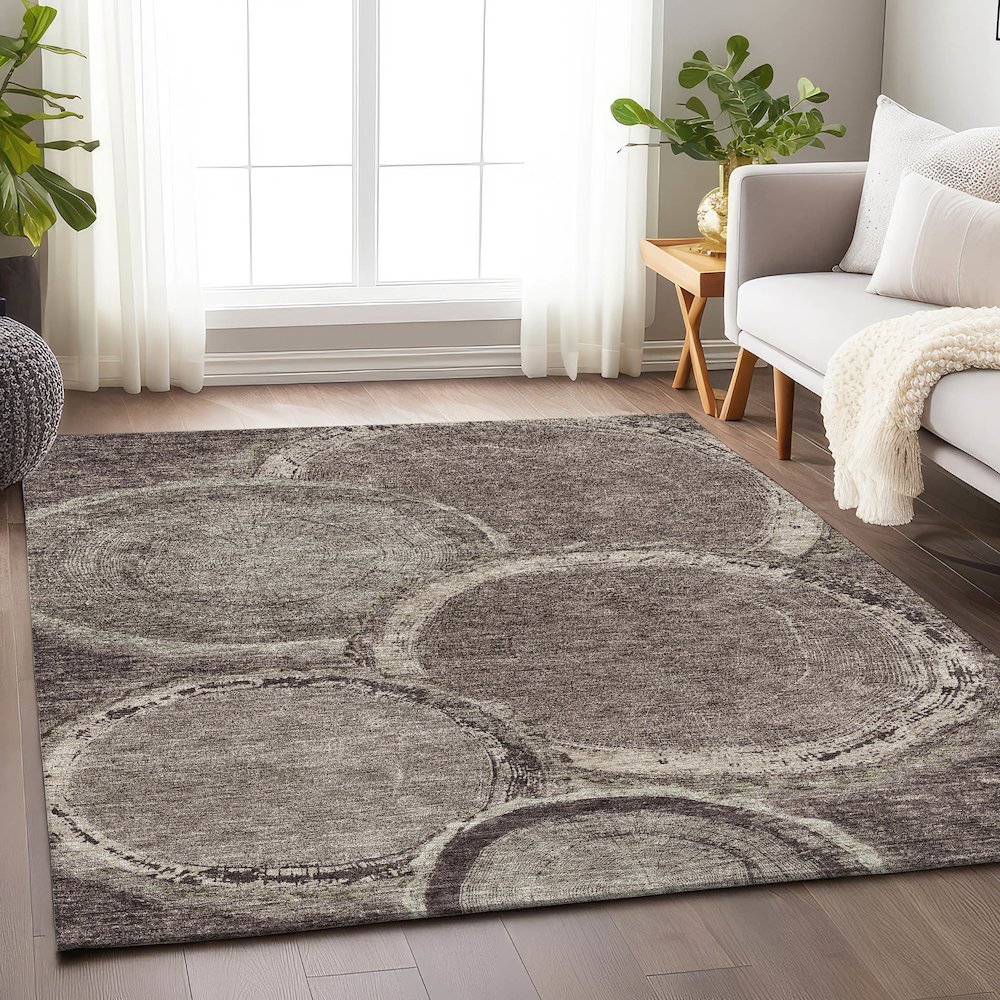 Premium Machine Washable Mayfield AMF952 Chocolate 10' x 14' Rug. Picture 5