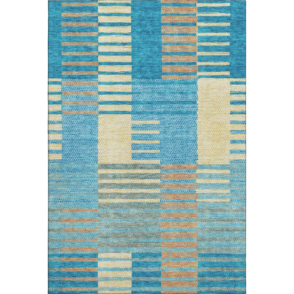 Premium Machine Washable Mayfield AMF954 Teal 10' x 14' Rug. Picture 1