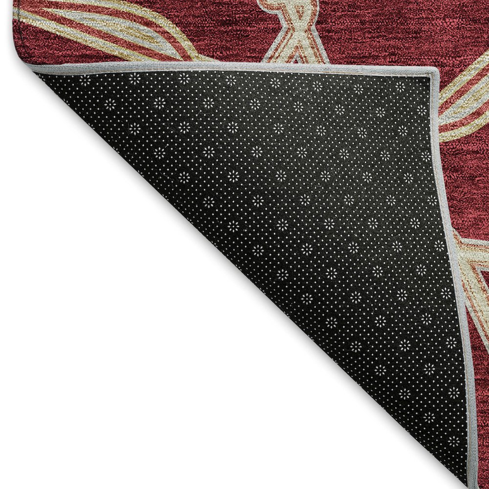 Premium Machine Washable Mayfield AMF959 Burgundy 8' x 8' Round Rug. Picture 2