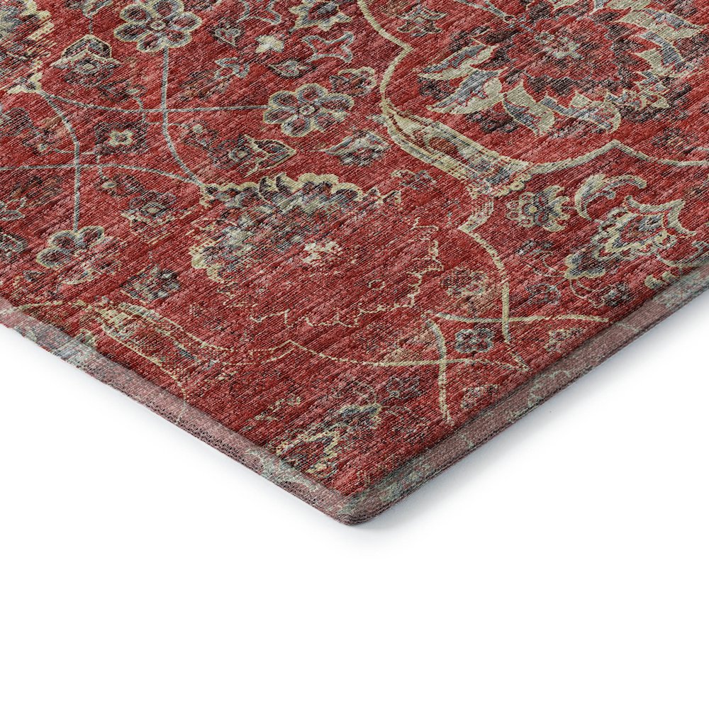 Premium Machine Washable Mayfield  Red 8' x 8' Round Rug. Picture 3