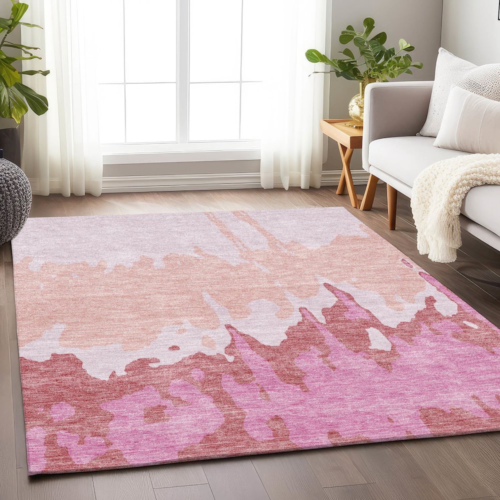 Premium Machine Washable Mayfield AMF961 Blush 10' x 14' Rug. Picture 5